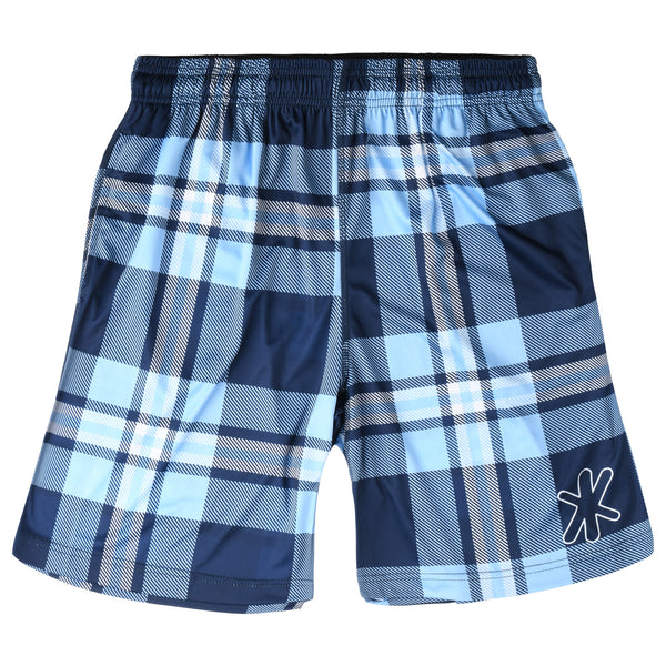Mens Blue Plaid Training Short