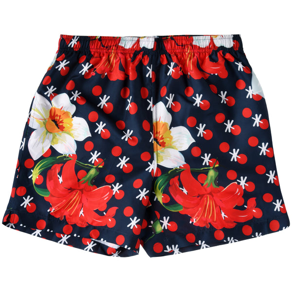 Mens Navy Dot Swim Trunk