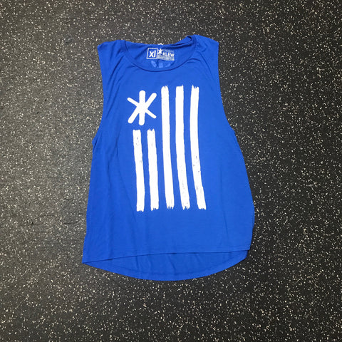 Women's Blue Flag Muscle Tee