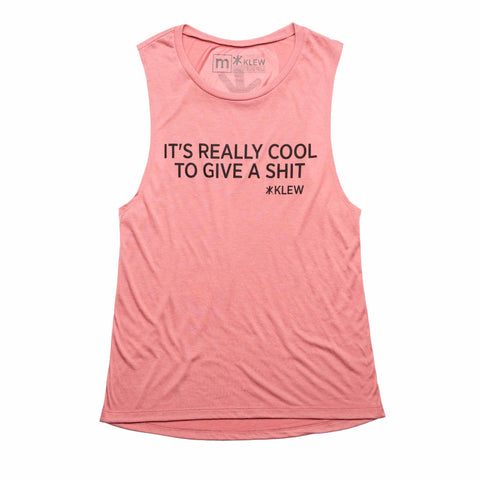 Pink KLEW Give A Shit Womens Muscle Tank