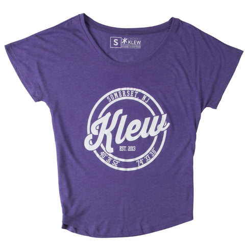 KLEW Purple Retro Womens Dolman