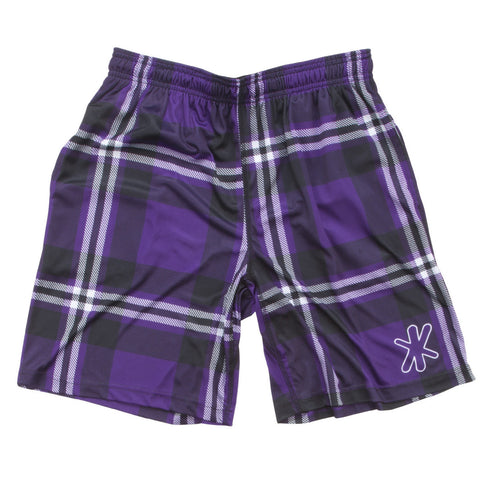 Mens Purple Plaid Training Short