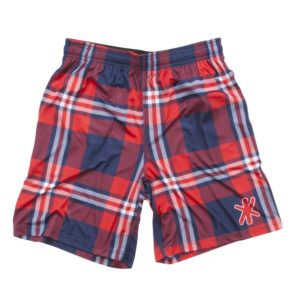 Mens Red Plaid Training Short